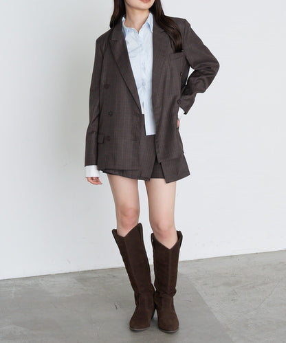 【RAY CASSIN】開衩疊穿半身裙褲