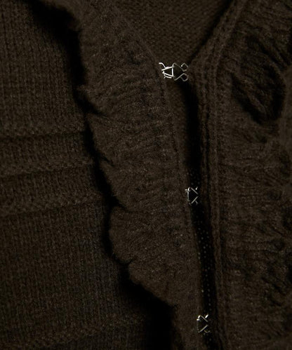 荷葉邊釦子開衫