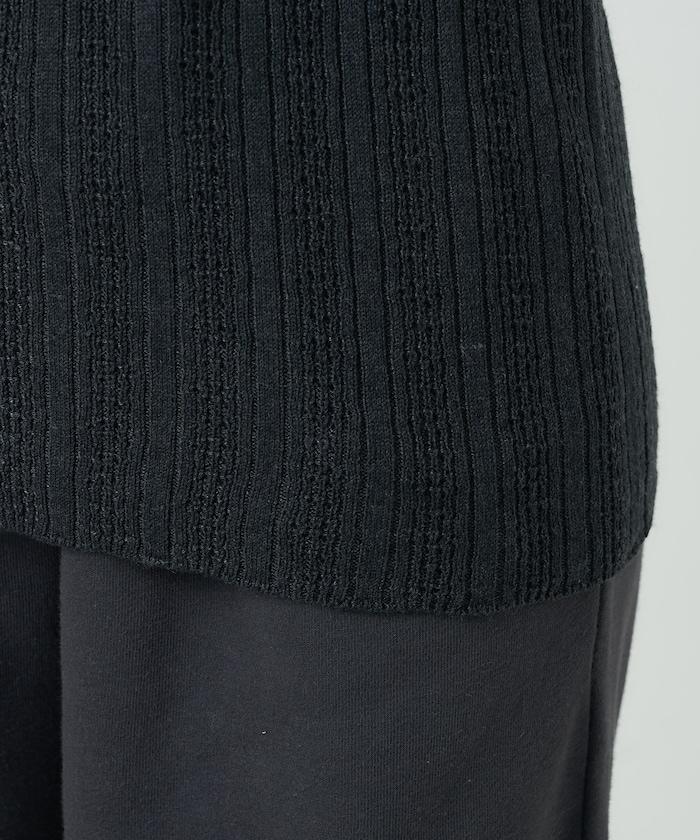 羅紋針織亨利領毛衣