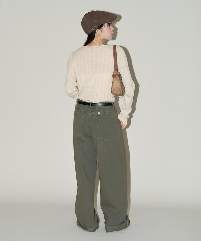 羅紋針織亨利領毛衣