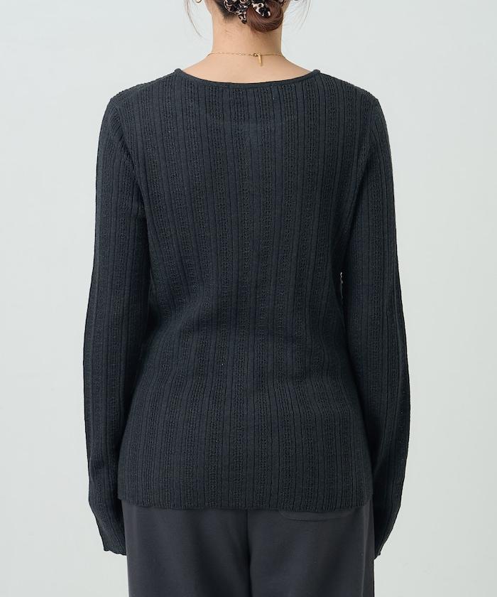 羅紋針織亨利領毛衣