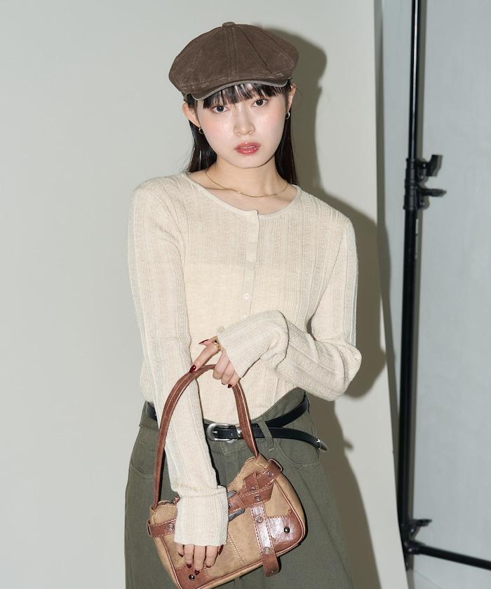 羅紋針織亨利領毛衣