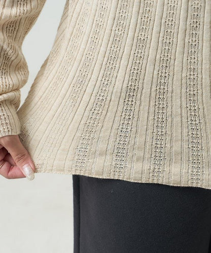 羅紋針織亨利領毛衣