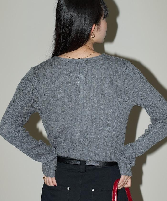 羅紋針織亨利領毛衣