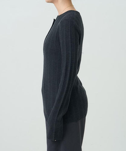 羅紋針織亨利領毛衣