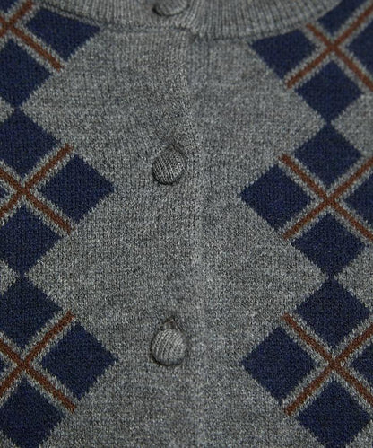 菱格紋提花針織開衫