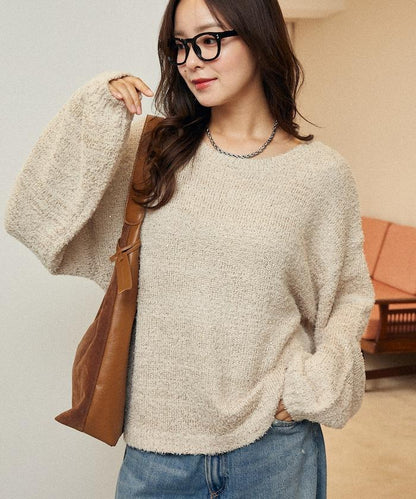 亮片羽毛寬鬆針織衫