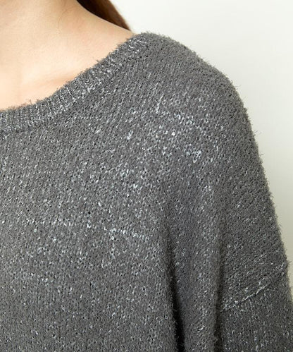 亮片羽毛寬鬆針織衫