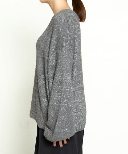 亮片羽毛寬鬆針織衫