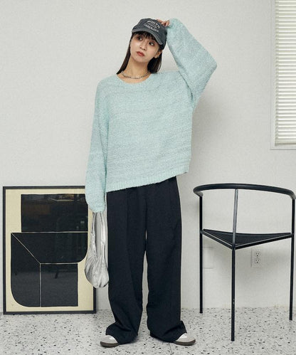 亮片羽毛寬鬆針織衫