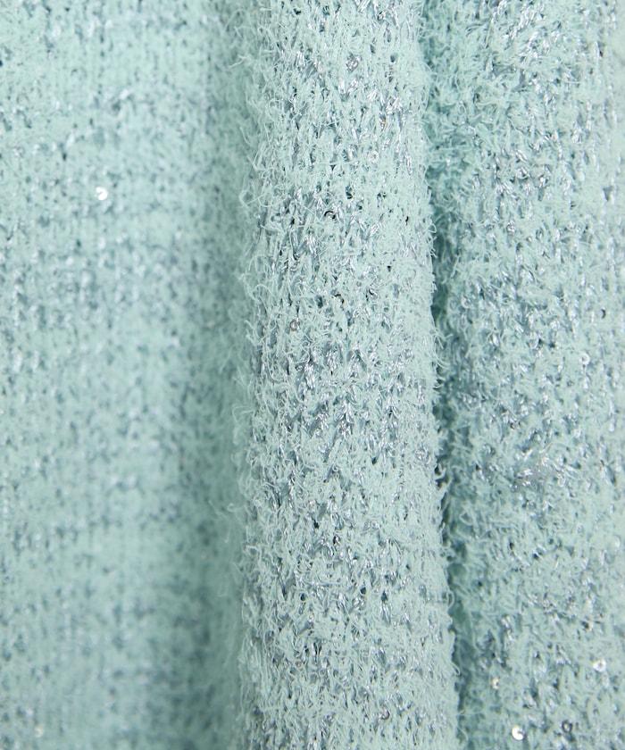 亮片羽毛寬鬆針織衫