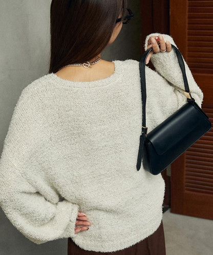 亮片羽毛寬鬆針織衫