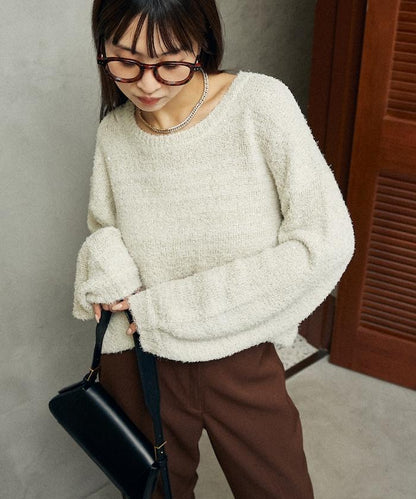 亮片羽毛寬鬆針織衫