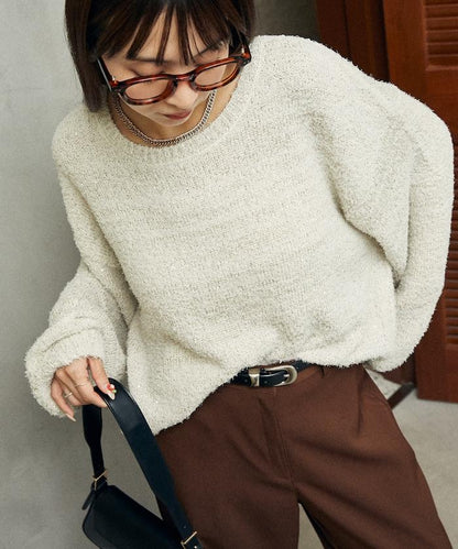 亮片羽毛寬鬆針織衫