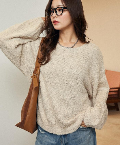 亮片羽毛寬鬆針織衫