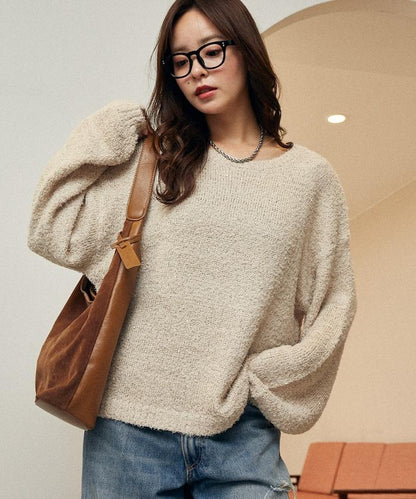 亮片羽毛寬鬆針織衫