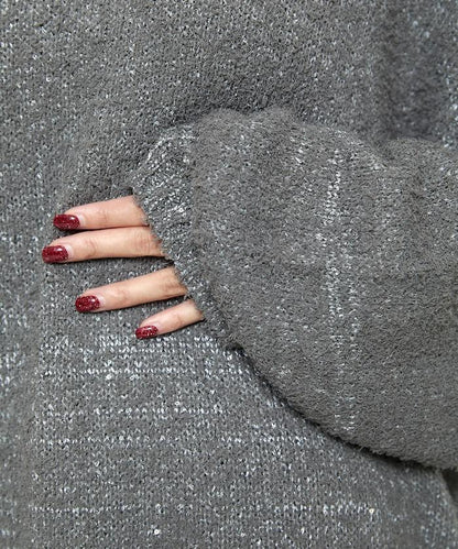 亮片羽毛寬鬆針織衫