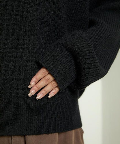 背心疊穿風格亨利領開口針織套頭衫