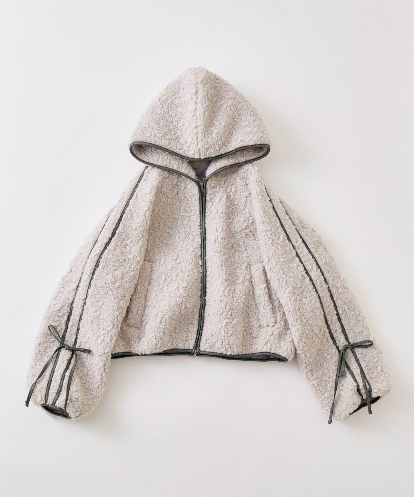 拼接短款羊羔絨外套