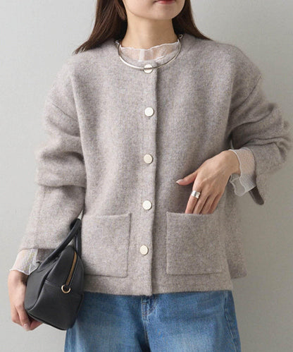 雙面針織無領夾克