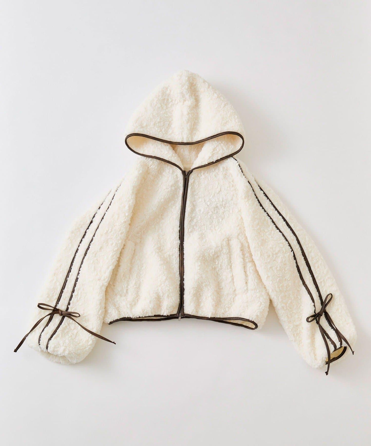 拼接短款羊羔絨外套