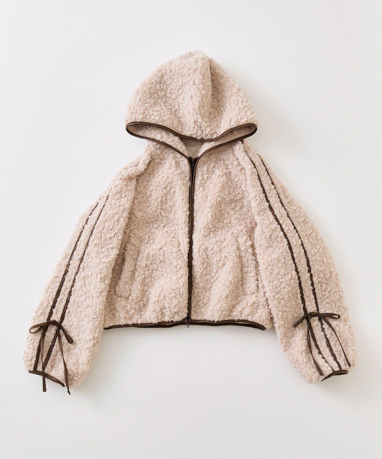 拼接短款羊羔絨外套