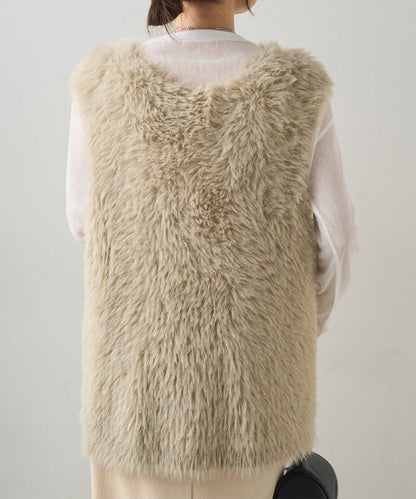 毛絨針織背心