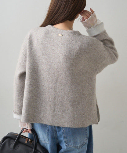 雙面針織無領夾克