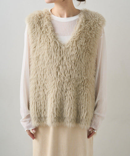 毛絨針織背心