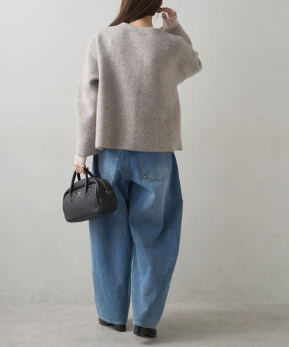 雙面針織無領夾克