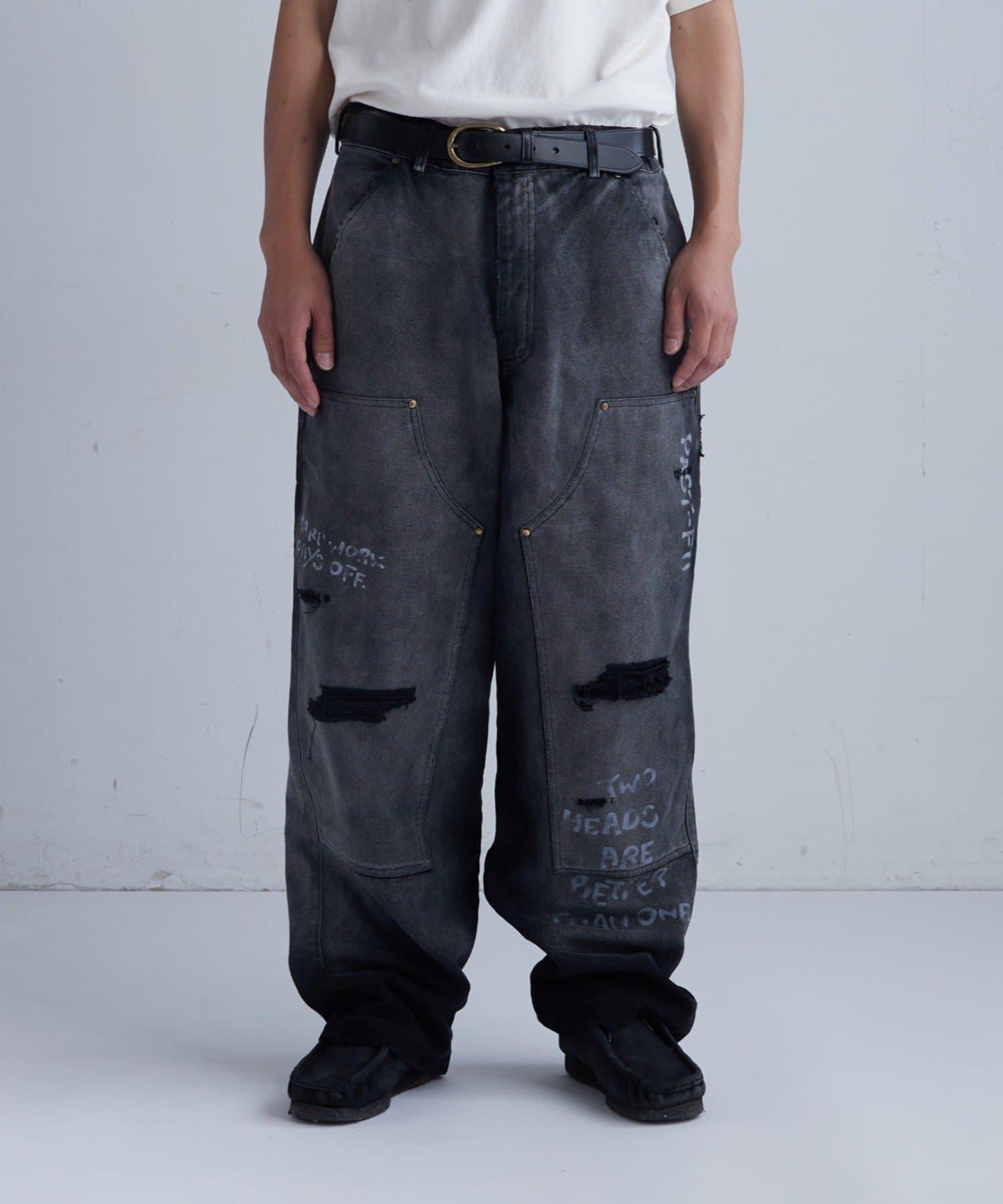 FromVintage 塗鴉鴨子雙膝褲