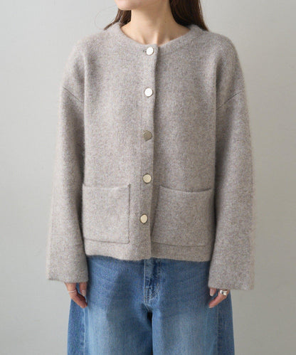 雙面針織無領夾克