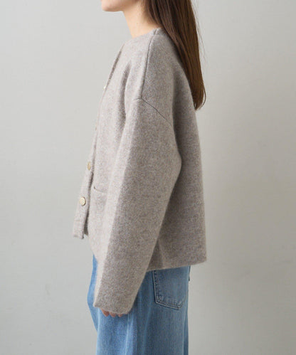 雙面針織無領夾克