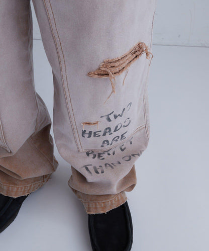 FromVintage 塗鴉鴨子雙膝褲