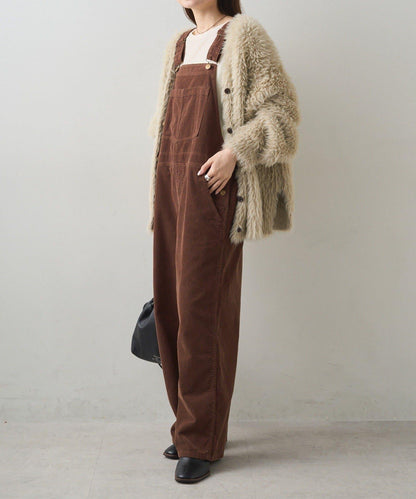 毛絨針織V領開衫