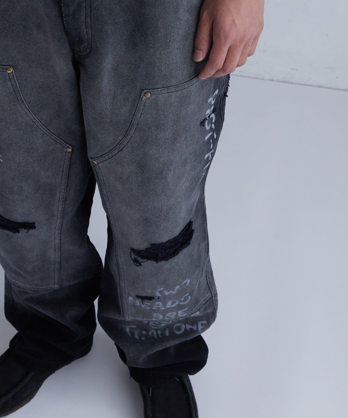 FromVintage 塗鴉鴨子雙膝褲