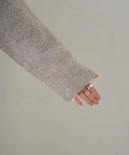 雙面針織無領中長款大衣