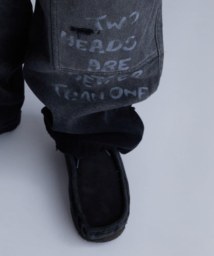 FromVintage 塗鴉鴨子雙膝褲