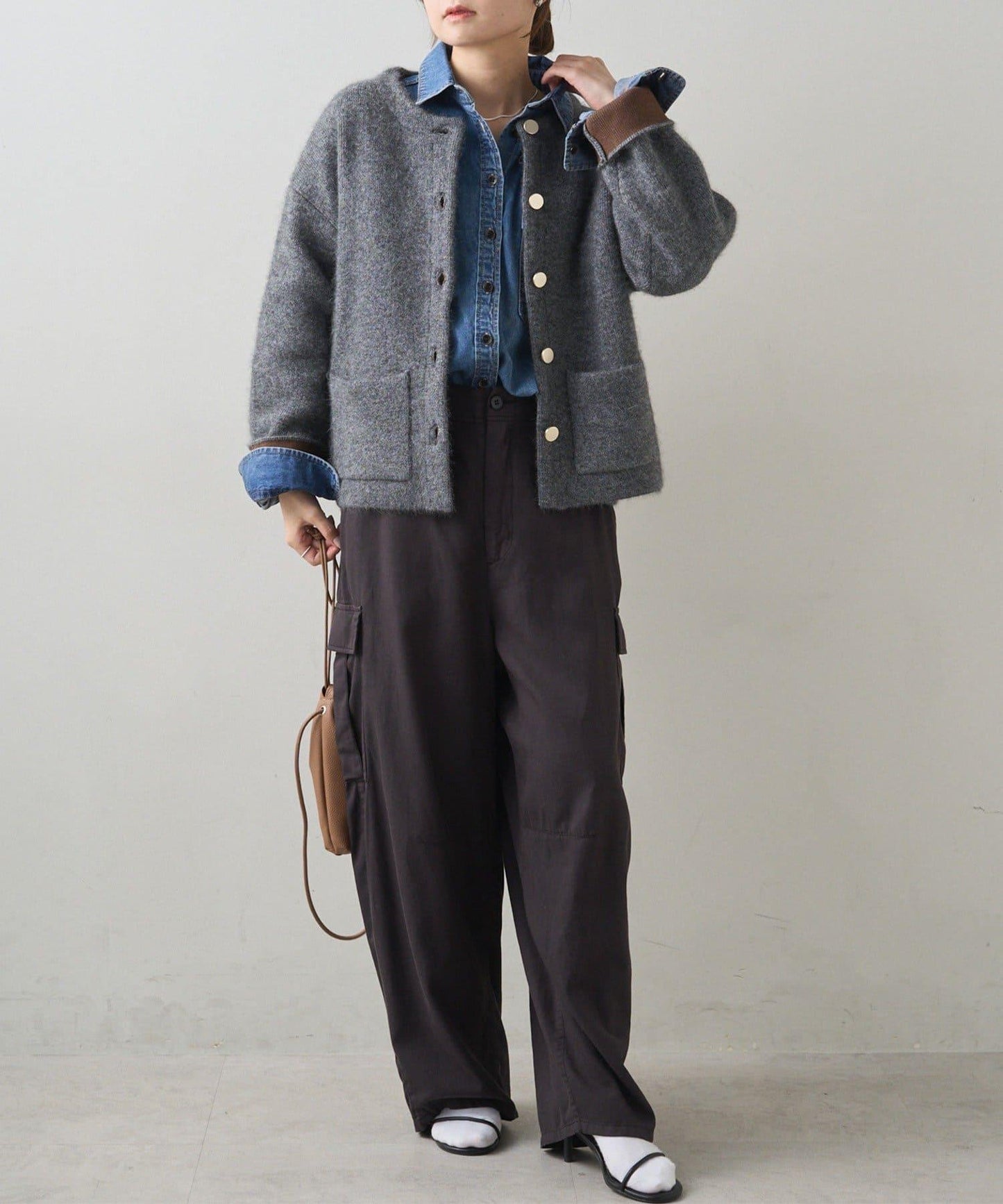 雙面針織無領夾克