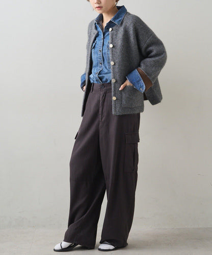 雙面針織無領夾克