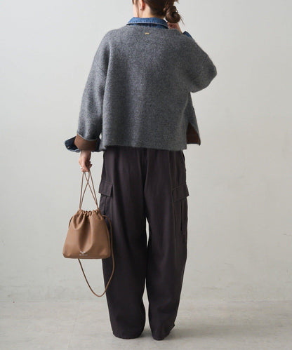 雙面針織無領夾克