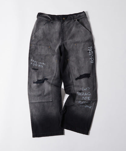 FromVintage 塗鴉鴨子雙膝褲