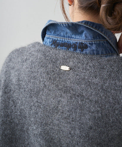 雙面針織無領夾克