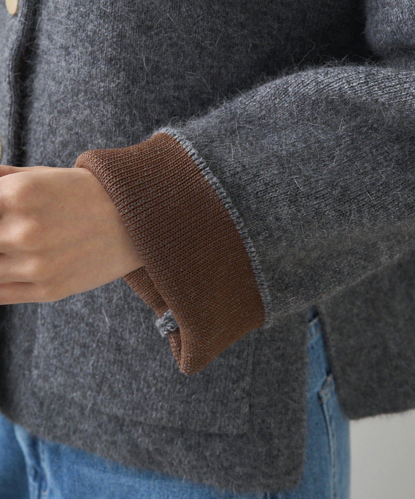 雙面針織無領夾克