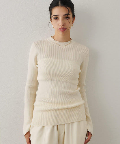 羅紋針織圓領套頭衫