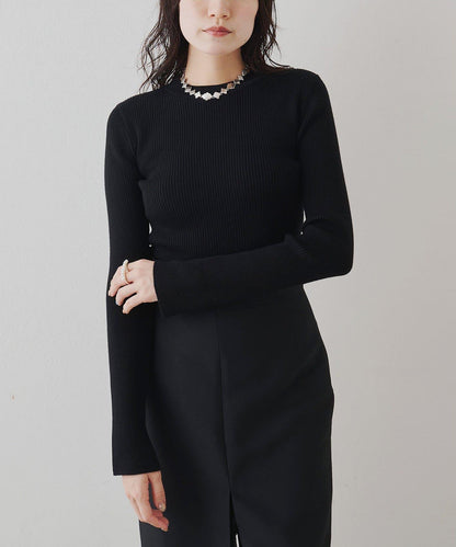 羅紋針織圓領套頭衫