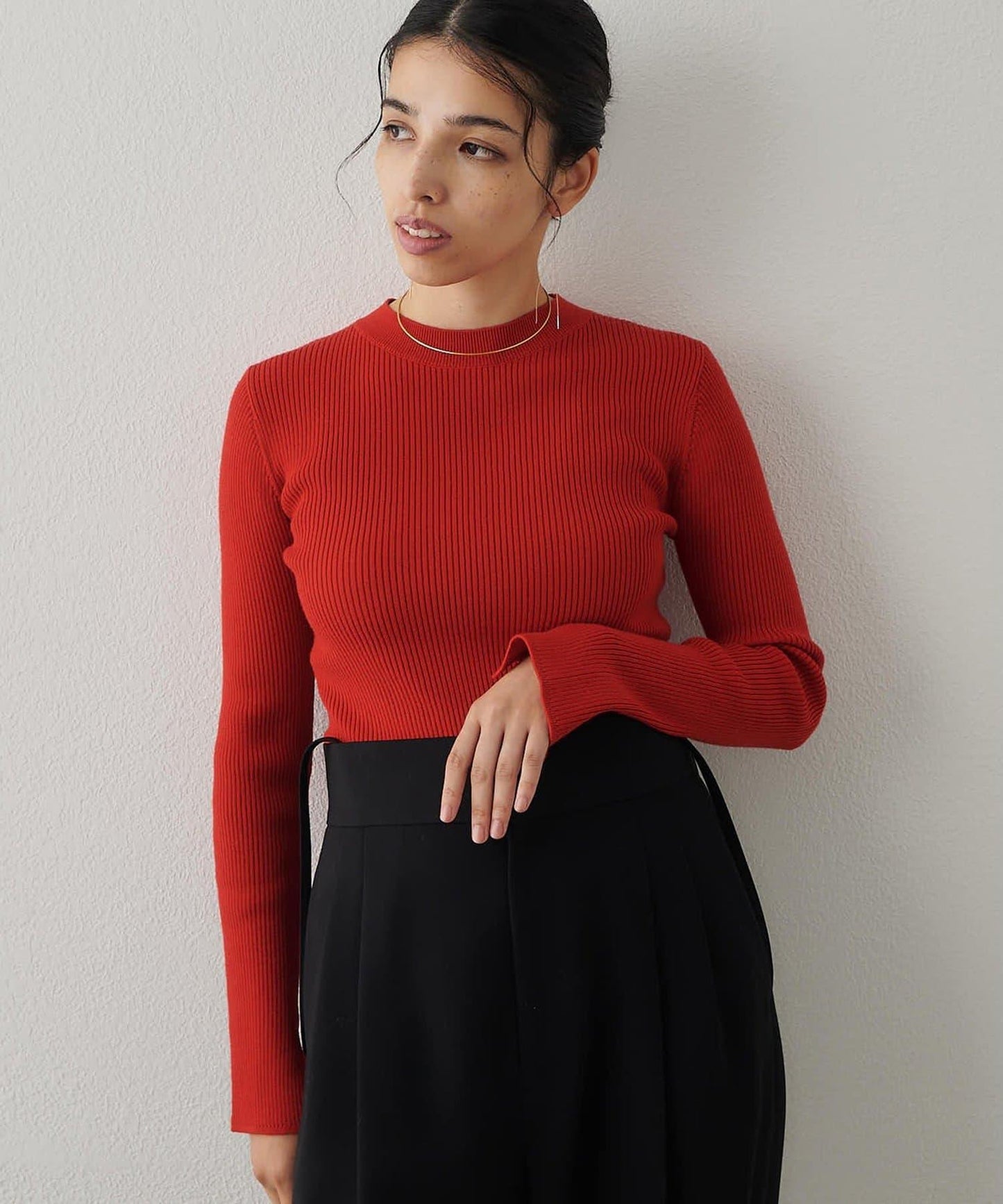 羅紋針織圓領套頭衫