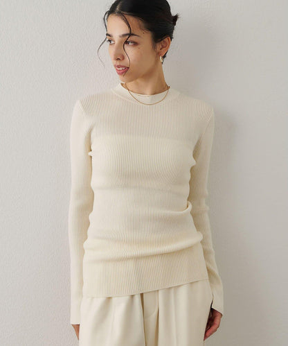 羅紋針織圓領套頭衫