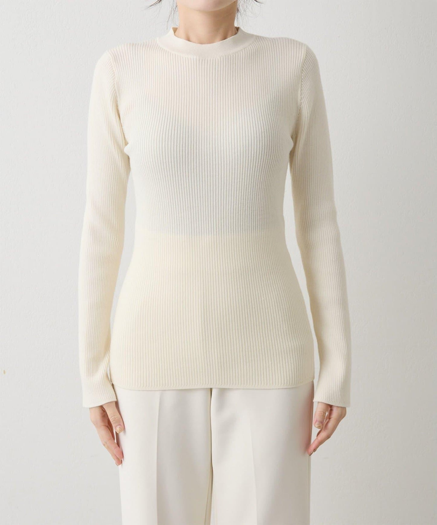 羅紋針織圓領套頭衫