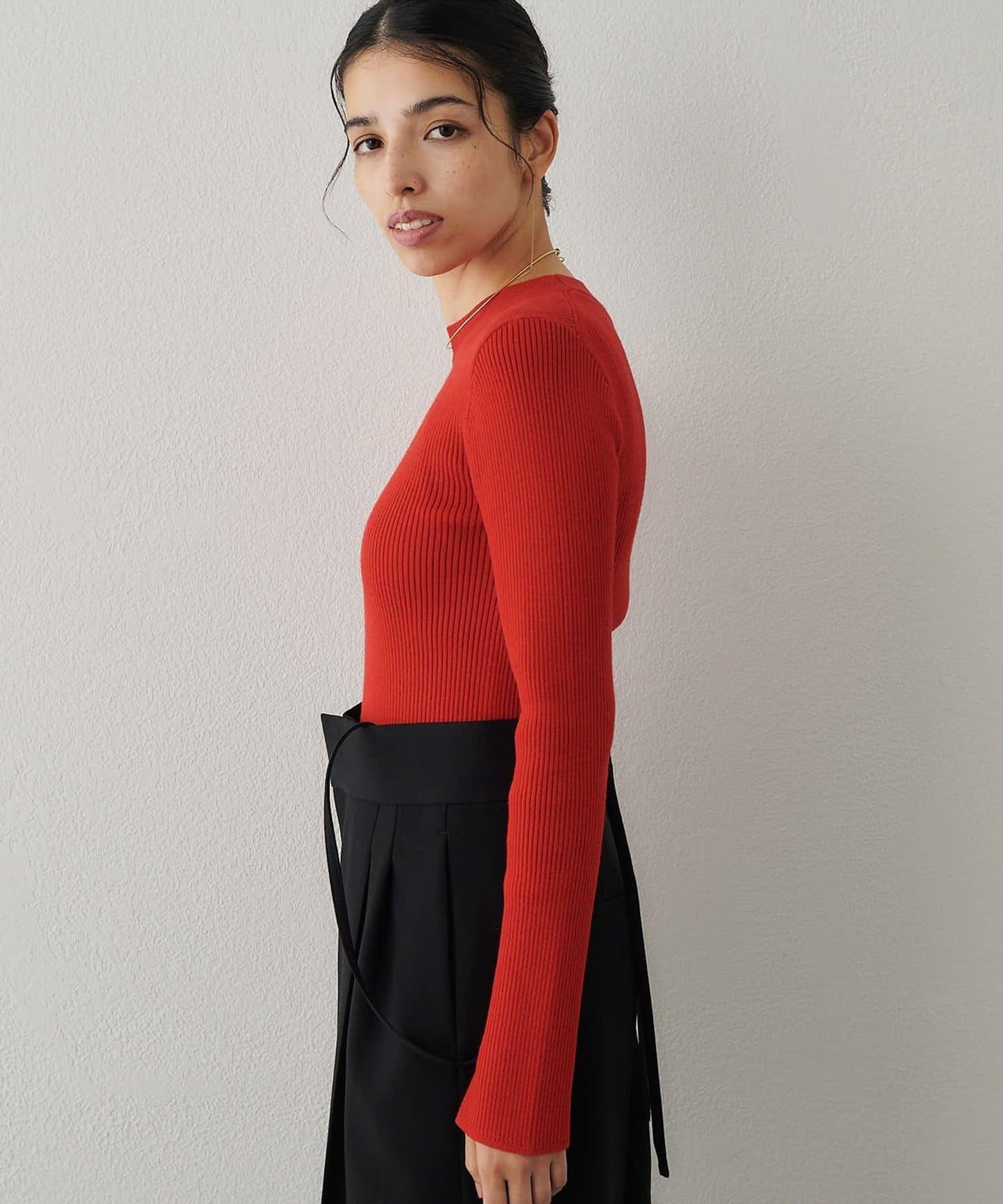 羅紋針織圓領套頭衫